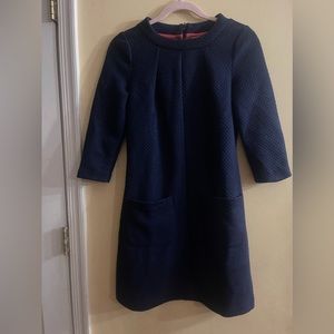 Boden navy blue jacquard dress, 4P